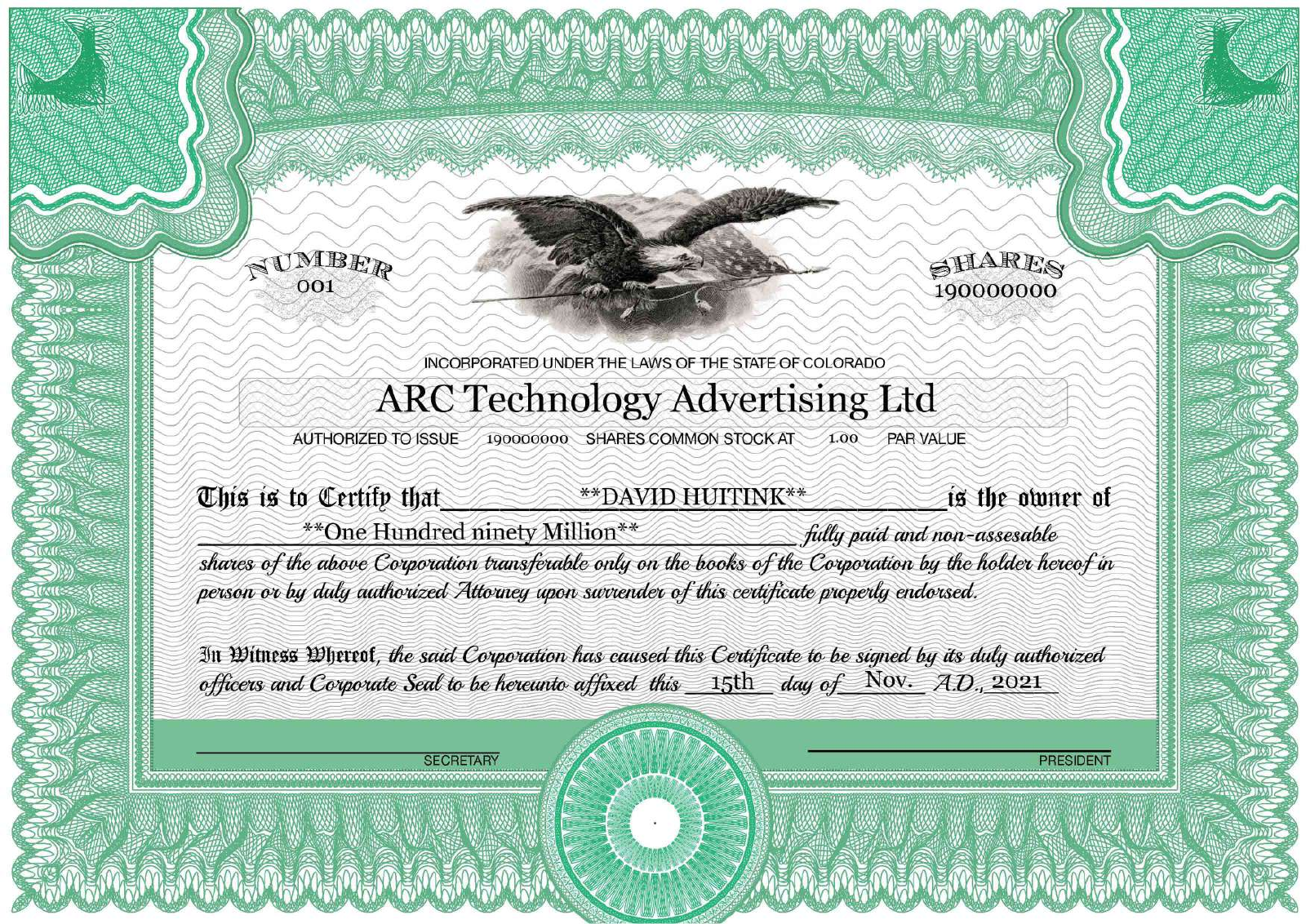 Certificado de acciones