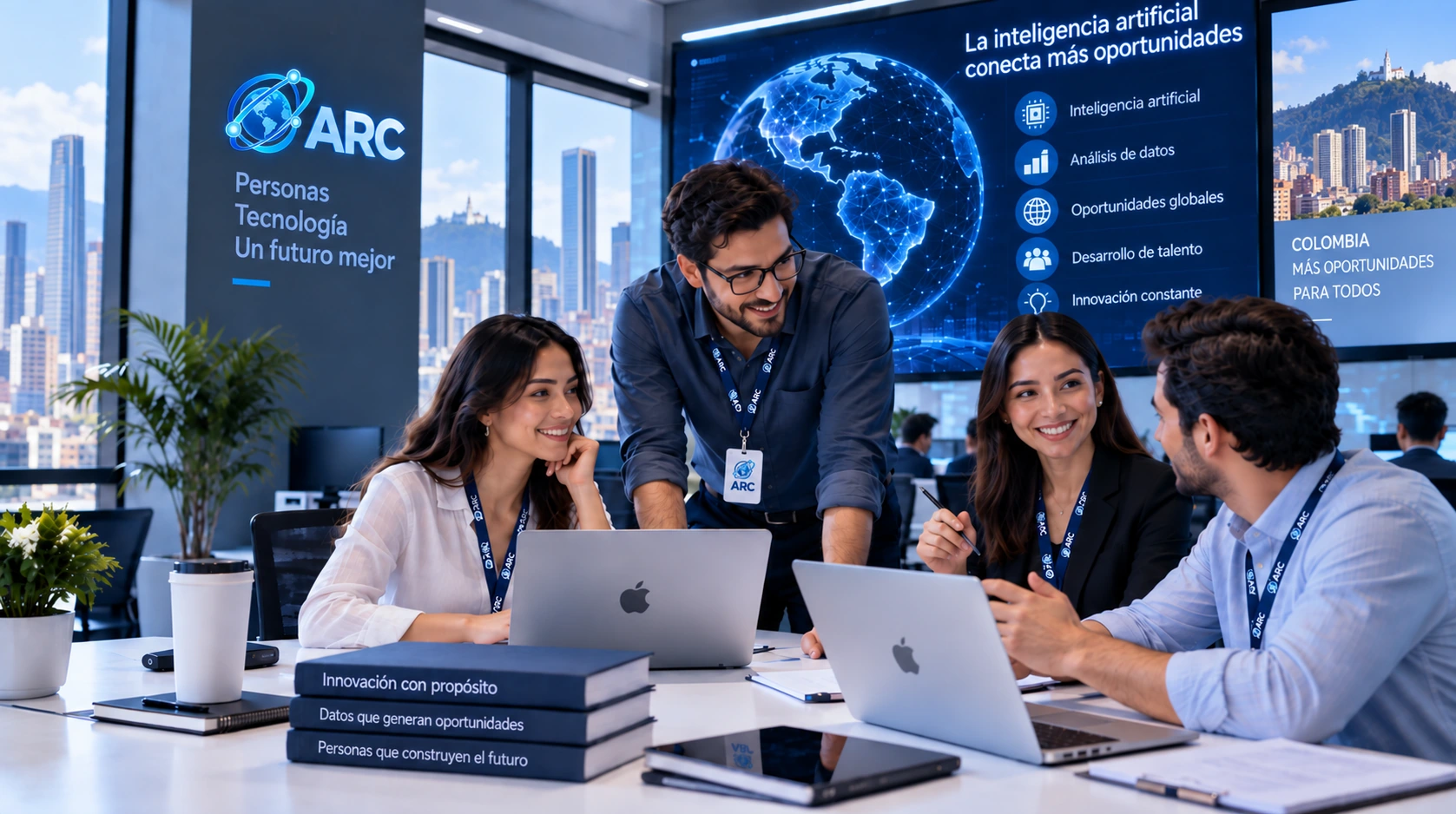 Equipo de ARC colaborando en tecnología y desarrollo de talento en Colombia